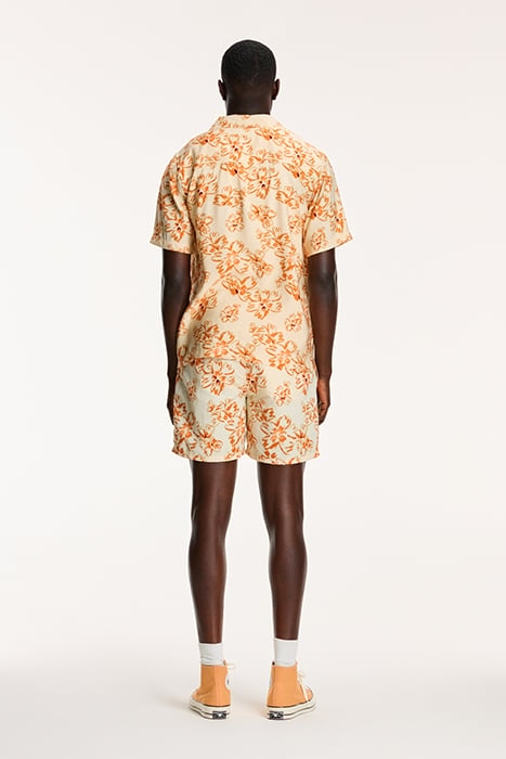 MEN SHORTSLEEVE WASHED FLOWER LIGHT BEIGE 4