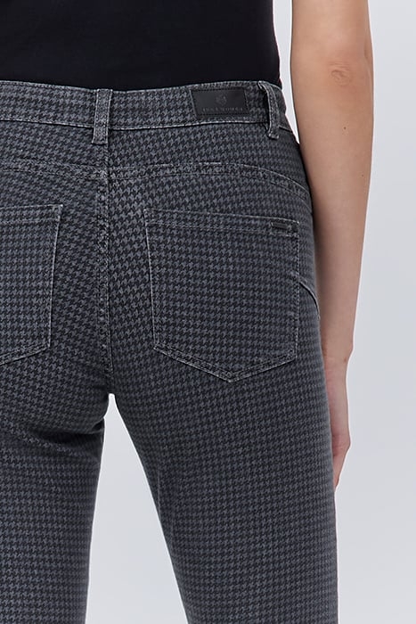 GREY HOUNDSTOOTH MOTIF SLIM JEANS 6