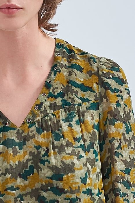 LICHEN BLOUSE WITH GREEN CAMOUFLAGE PRINT 3