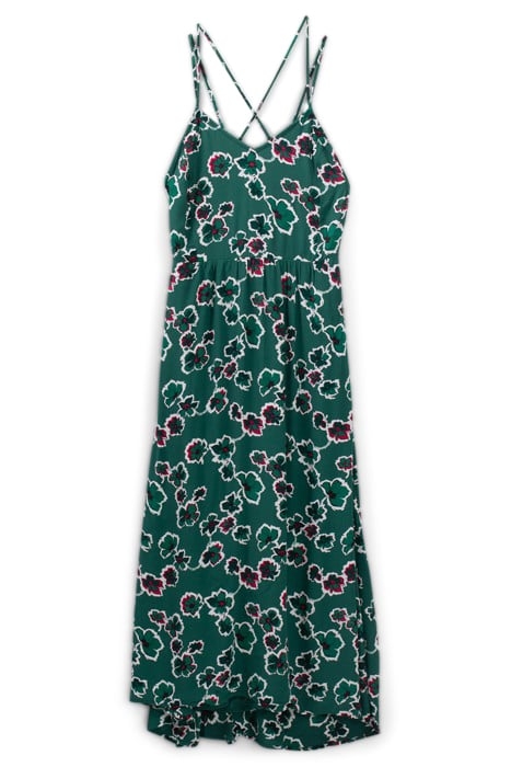 BLACK XL FLORAL LONG STRAPPY DRESS 1