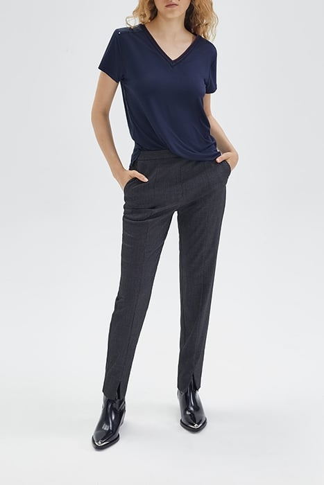 NAVY T-SHIRT WITH NAVY STRIPED RIBBING 3