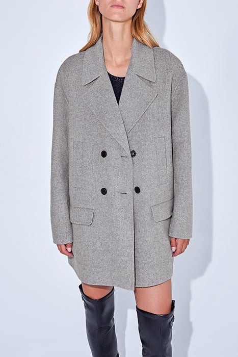 GREY MID-LENGTH COAT WITH DIAMANTE 5