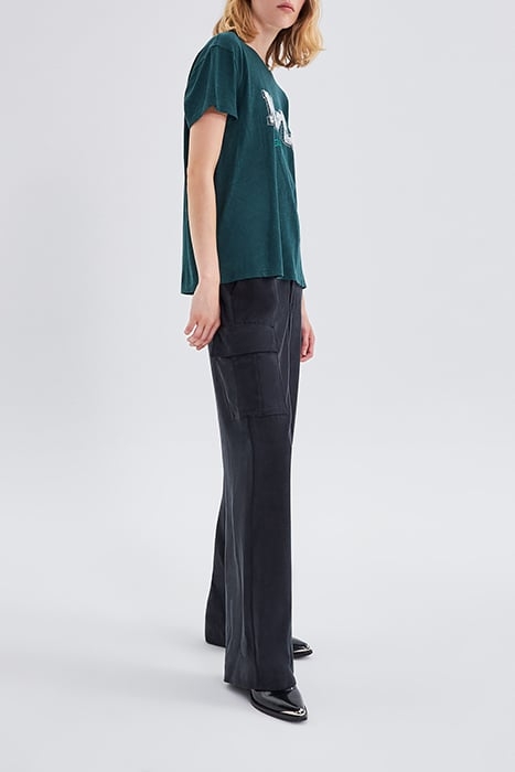 DUCK GREEN ORGANIC T-SHIRT WITH STUDDED SLOGAN 4