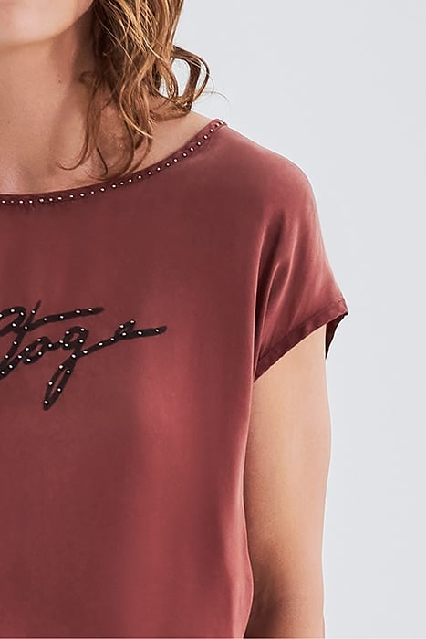 TOMETTE RED TOP WITH BEAD DECOR 6