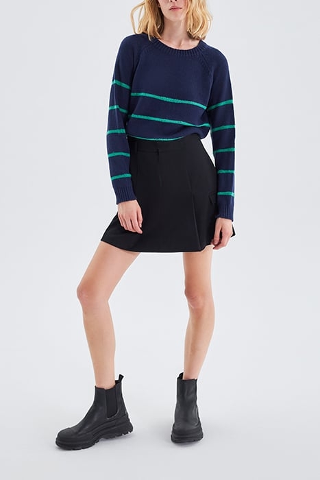 NAVY KNIT SWEATER WITH GREEN STRIPES 3