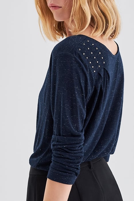 NAVY GLITTERY T-SHIRT WITH DIAMANTE ON DRAPING 5