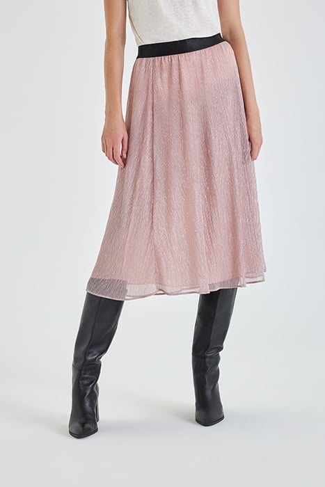 COPPER PINK PLEATED MIDI SKIRT 1