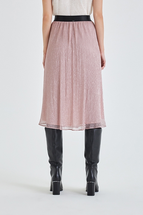 COPPER PINK PLEATED MIDI SKIRT 2