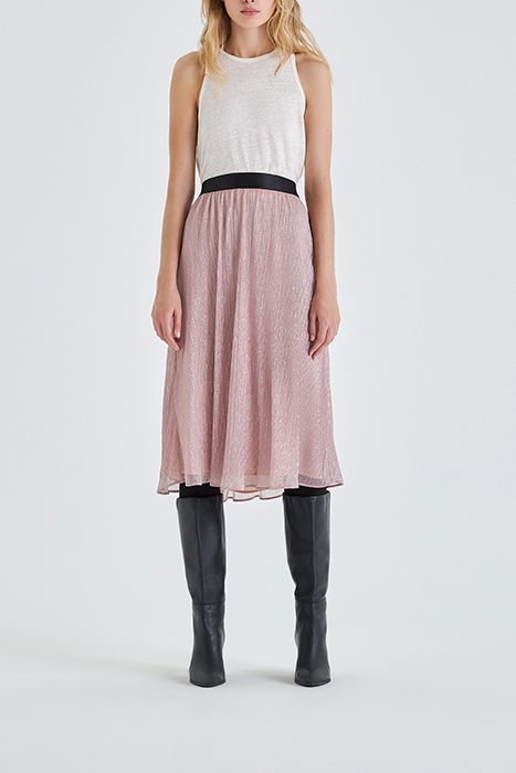 COPPER PINK PLEATED MIDI SKIRT 3