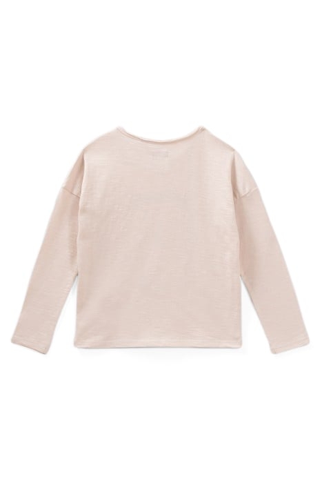 GIRLS’ BEIGE ORGANIC COTTON T-SHIRT WITH DANCER IMAGE 2