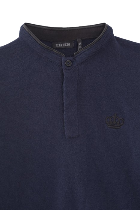 BOYS’ NAVY KNIT BUTTON-NECK SWEATER 4