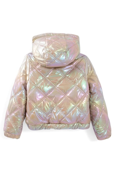 GIRLS’ IRIDESCENT BEIGE QUILTED PADDED JACKET 2