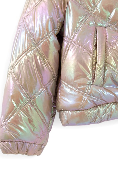 GIRLS’ IRIDESCENT BEIGE QUILTED PADDED JACKET 4
