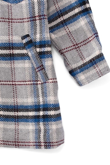 GIRLS’ GREY, BLUE, BLACK, ECRU CHECK COAT 5