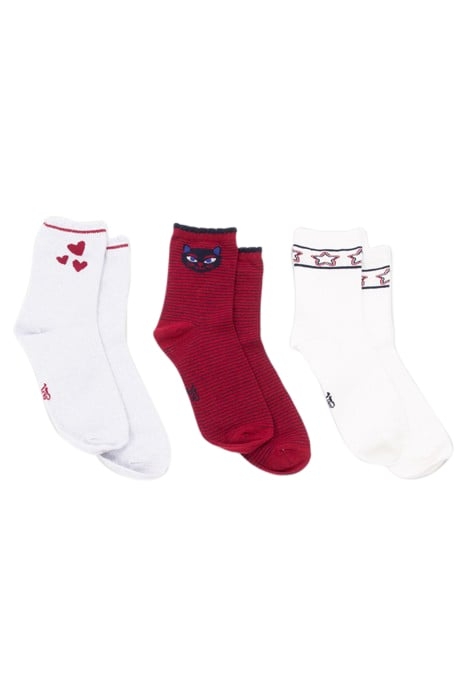 GIRLS’ WHITE/RED/SILVER SOCKS 1