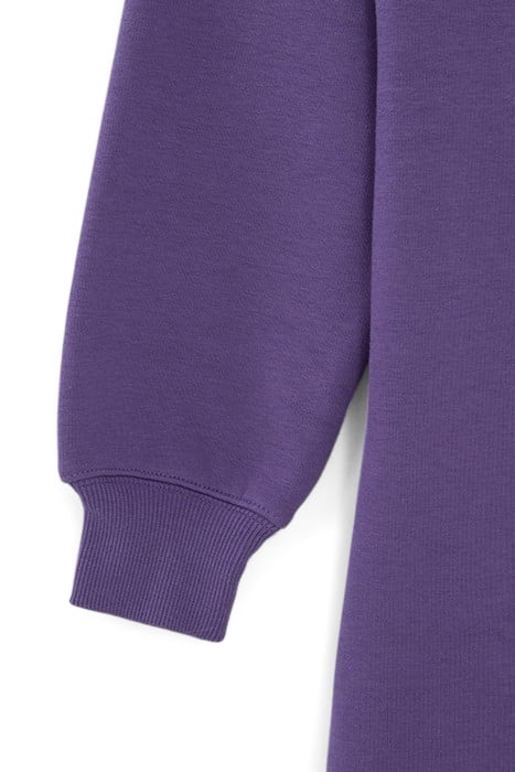 GIRLS’ PURPLE POLO SWEATSHIRT-DRESS, COLLEGE EMBROIDERY 5