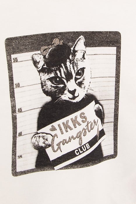 BABY GIRLS’ ECRU CAT-GANGSTER ORGANIC COTTON T-SHIRT 5