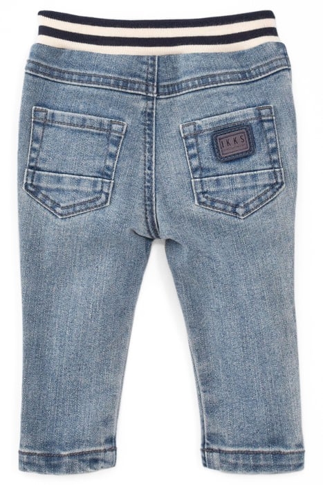BABY BOYS’ BLUE JEANS WITH PRINT AND RIBBED WAISTBAND 2