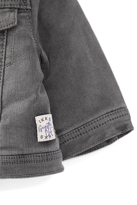 BABY BOYS’ GREY FUR-LINED DENIM JACKET, EMBROIDERED BACK 7