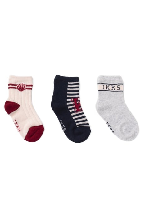 BABY BOYS’ NAVY/GREY/ECRU SOCKS 1
