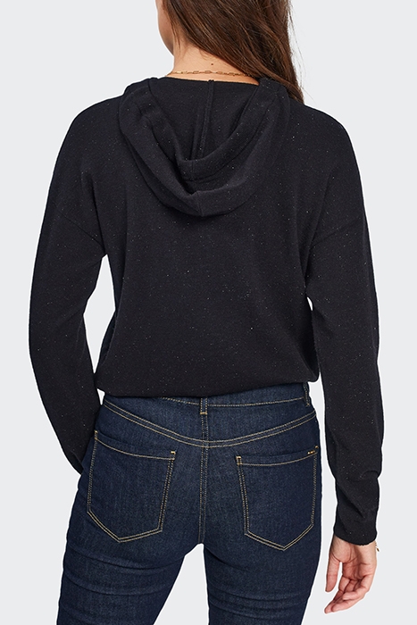 BLACK LUREX KNIT HOODED SWEATER 2