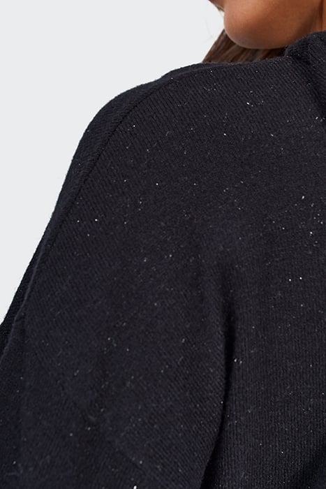 BLACK LUREX KNIT HOODED SWEATER 6