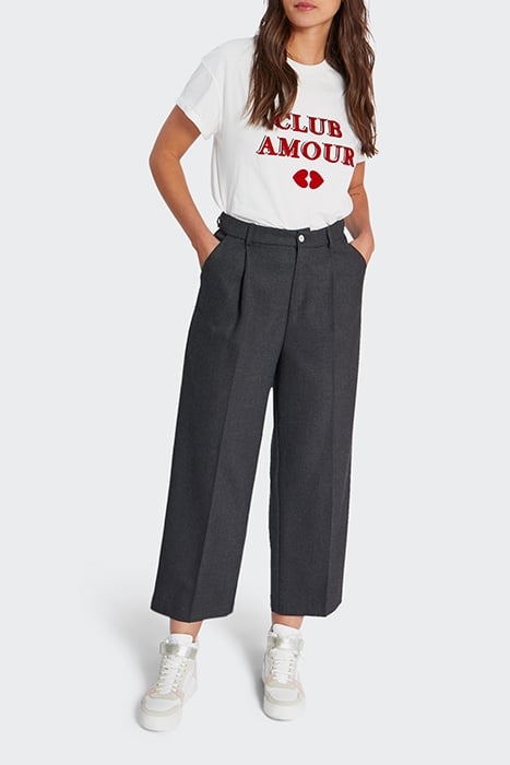 CHARCOAL CROPPED SUIT TROUSERS 1