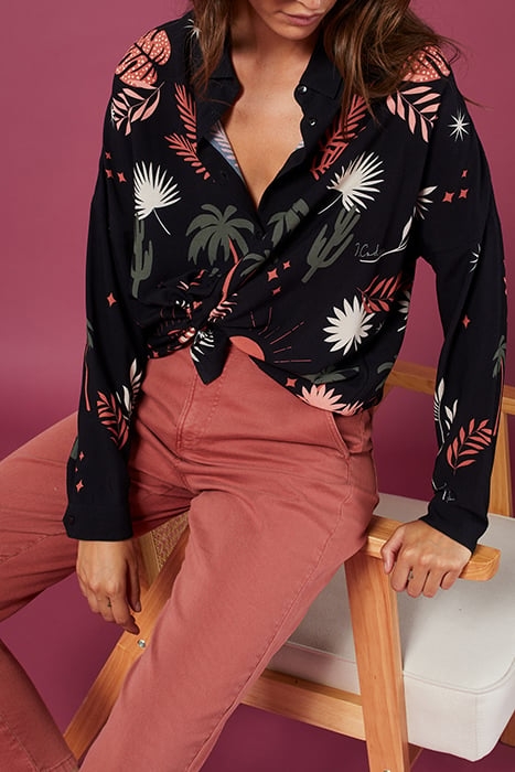 BLACK XL PLANT PRINT SHIRT 7