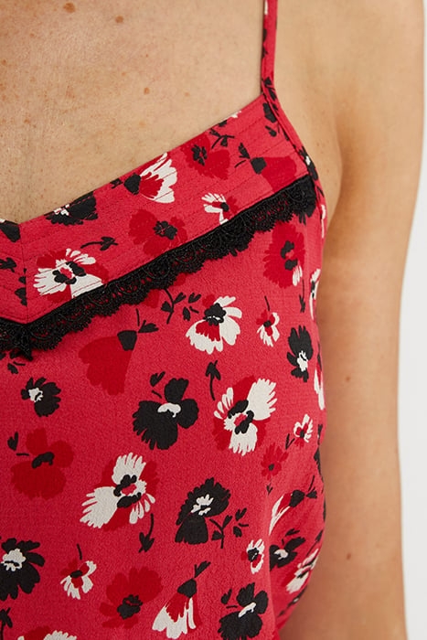 FLASH PINK ROCK FLORAL PRINT LINGERIE-STYLE TOP 6