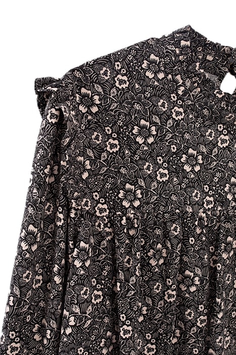 BLACK GRAPHIC FLOWER PRINT BLOUSE 7