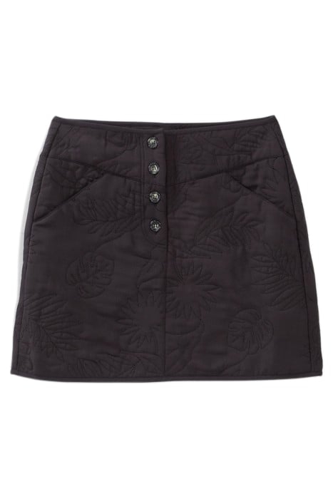 BLACK QUILTED PLANT FABRIC SHORT SKIRT 3
