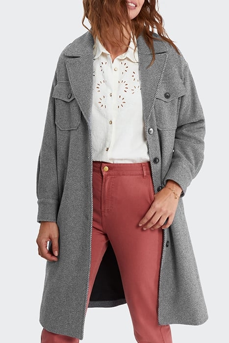 GREY OVERSHIRT-STYLE LONG COAT 1