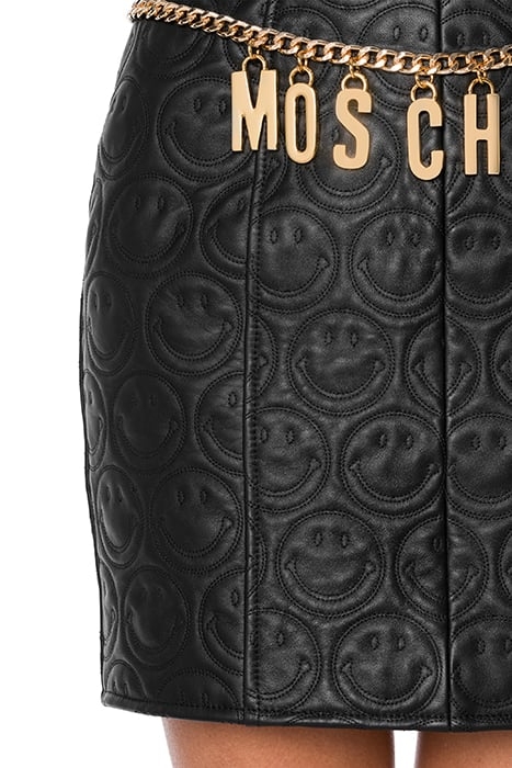 MOSCHINO X SMILEY© NAPPA LEATHER DRESS BLACK 4
