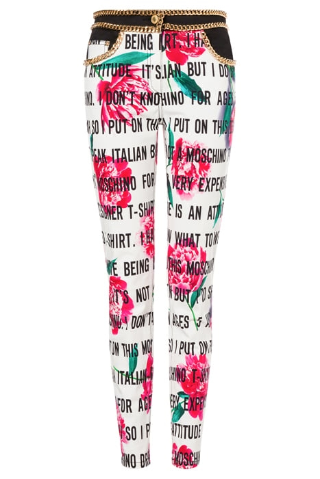 SLOGAN & FLOWERS GABARDINE TROUSERS WHITE 3