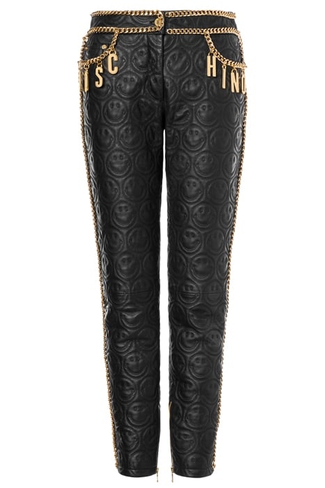 MOSCHINO X SMILEY© NAPPA TROUSERS BLACK 3