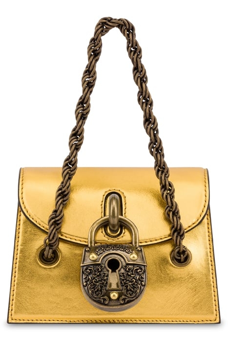 PADLOCK MINI BAG IN LAMINATED NAPPA GOLD 1