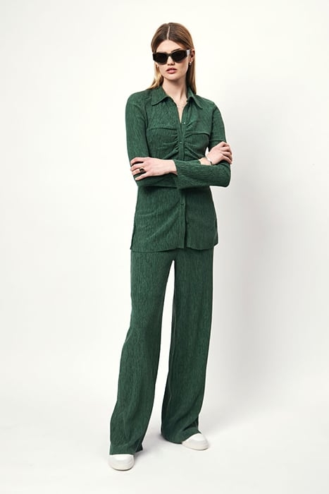 CANDICE PLISSÉ SHIRT DEEP EMERALD 1