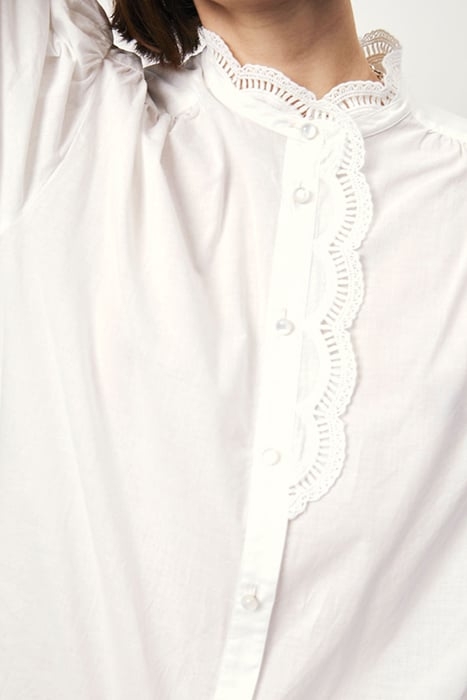 RHEA SCULPED LACE BLOUSE MILK WHITE 6