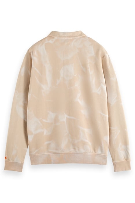 WASHED POLO COLLAR SWEATSHIRT PEBBLE 2