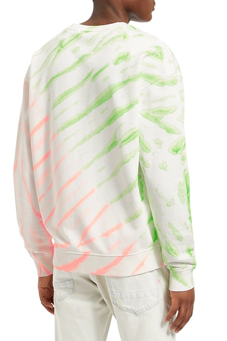 DIAGONAL TIE-DYED SWEATSHIRT SWAN/ NEON TIE DYE 2