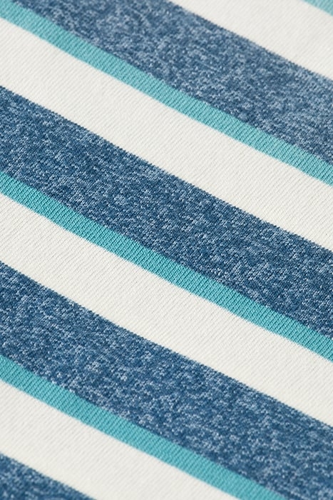 YARN DYE STRIPE POCKET T-SHIRT OFF WHITE / HARBOUR TEAL MULT 3