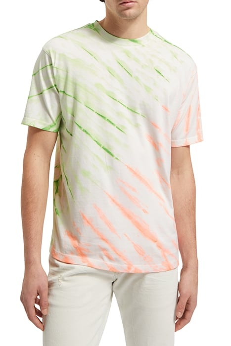 DIAGONAL TIE DYE T-SHIRT SWAN/ NEON TIE DYE 1