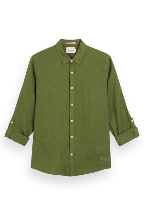 LINEN SHIRT WITH ROLL-UP ARMY 4