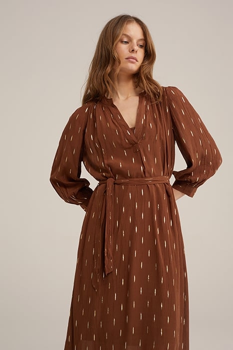 DRESS MID LENGTH BROWN 4