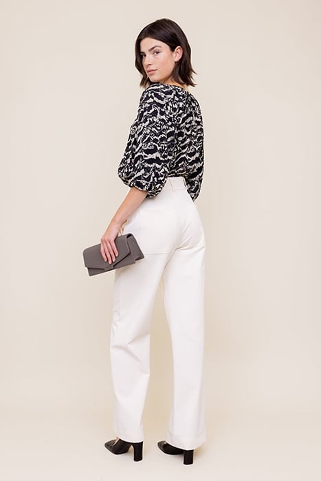 PUFF SLEEVE TOP GREY / BLACK 3