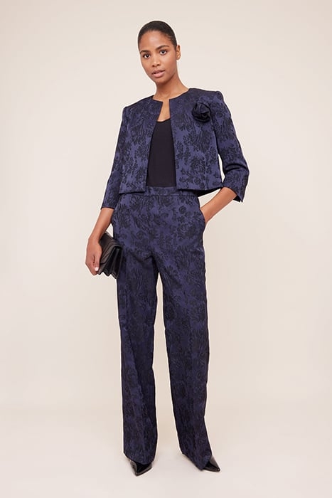 JACQUARD JACKET CROPPED DARK SAPPHIRE / BLACK 2