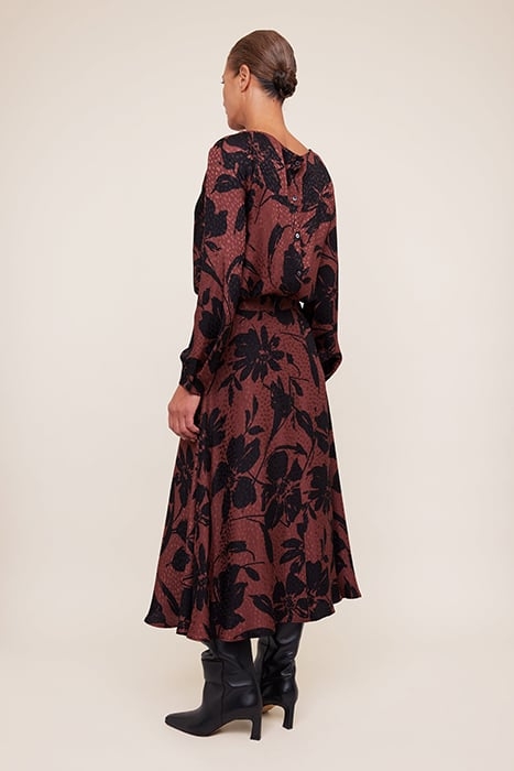 BIG FLORAL SKIRT CHOCOLATE FONDANT / BLACK 3