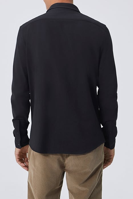 BLACK ORGANIC PIQUE KNIT REGULAR SHIRT BLACK 2