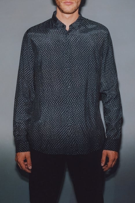 BLACK POLKA DOT LENZING™ ECOVERO™ SLIM SHIRT BLACK 5