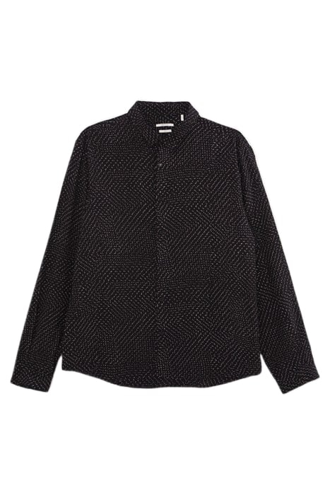 BLACK POLKA DOT LENZING™ ECOVERO™ SLIM SHIRT BLACK 4